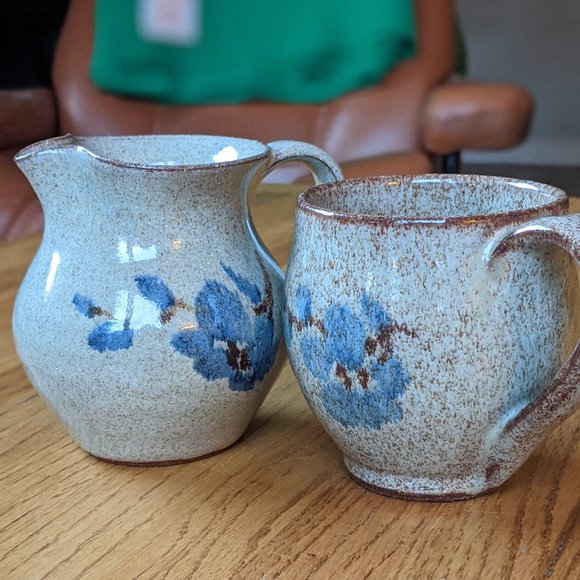 🇺🇸 Vtg Almquist's Old Time Pottery Mug & Creamer - Picture 2 of 10